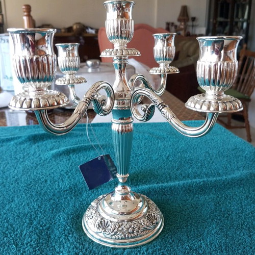Silver-plated five-arm candlestick new