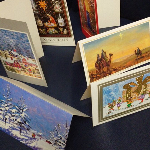 Christmas cards and tags like new, pack of 6 cards and 9 tags