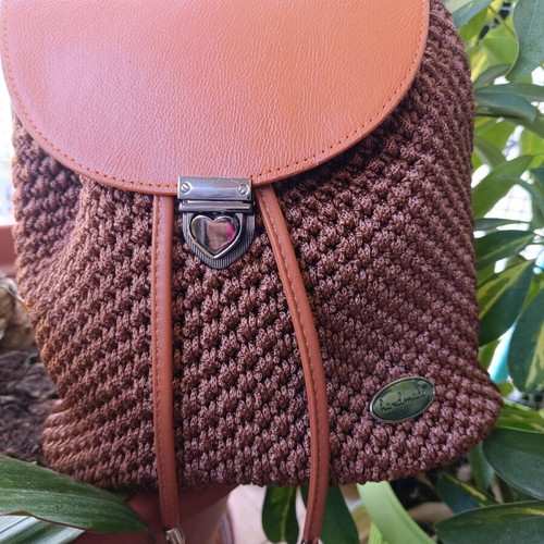 Handmade brown-chocolate backpack bag new