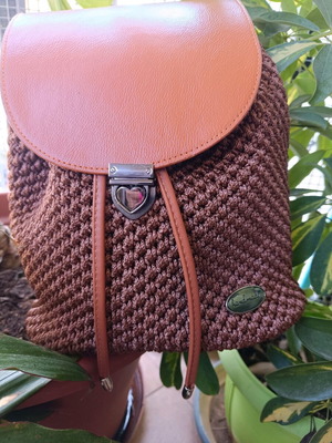 Handmade brown-chocolate backpack bag new