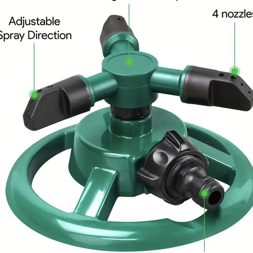 Durable garden sprinkler with 360-degree rotation, new