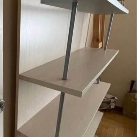 Bookcase-shelf like new, 6 shelves, wood and metal