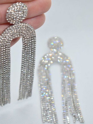 Horseshoe-shaped earrings in silver color new
