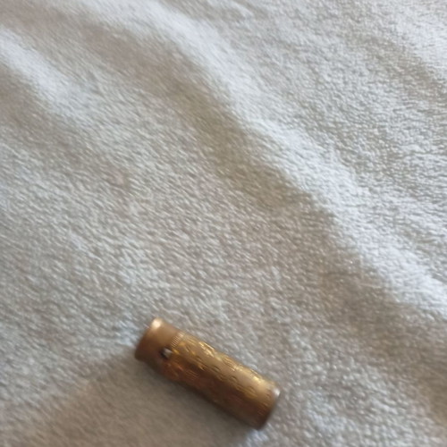 Postwar lipstick case used with New York Miner stamp