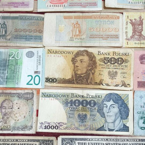 Used banknotes from various countries