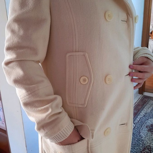 Mango white wool coat like new, size large