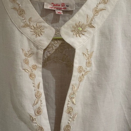 Linen sleeveless shirt Julia Bergovich like new, white, size M