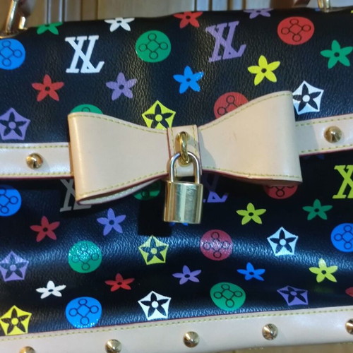 Shoulder bag new with multicolor monogram and many compartments
