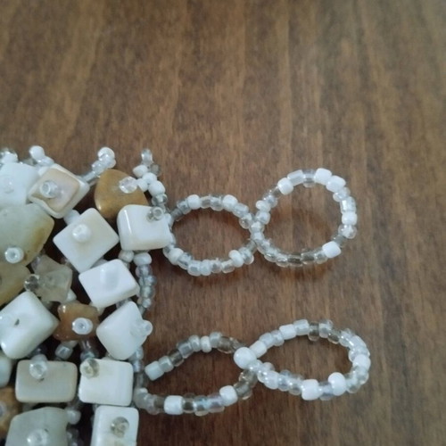 Handmade Boho bracelet with square beads in mother of pearl style like new