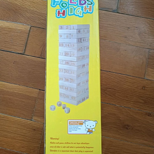 Wooden stacking blocks game new with dice