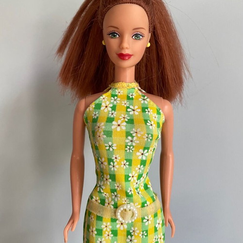 Vintage Redhead Barbie Pretty In Plaid doll used by Mattel 1998