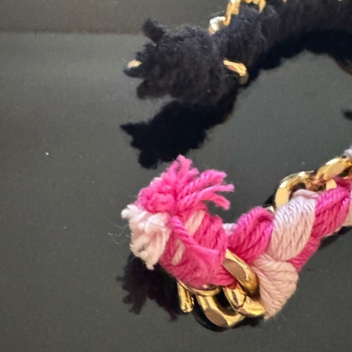 Handmade bracelets new in black and pink colors