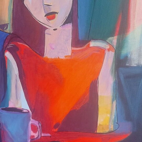 Modern canvas painting new, height 60 cm and width 45