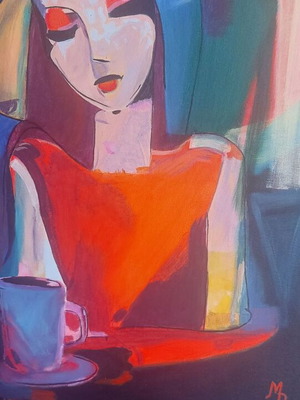 Modern canvas painting new, height 60 cm and width 45