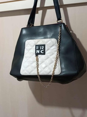 FRNC shoulder bag large like new with quilted detail and zipper