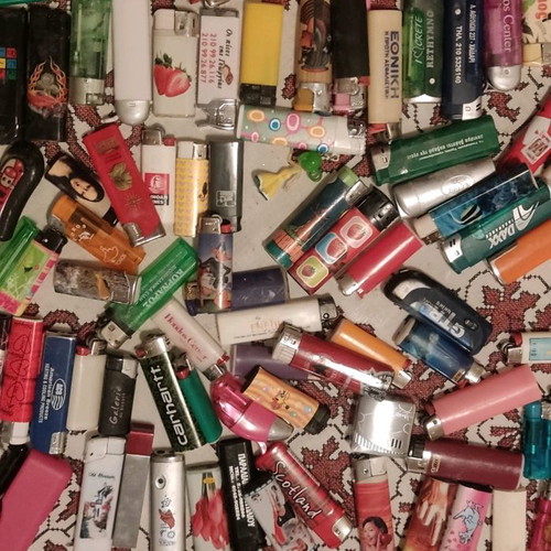 Lighters used, collection of 484 pieces