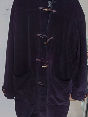 Corduroy jacket with fur and fleece lining, new, blue, size L-XL