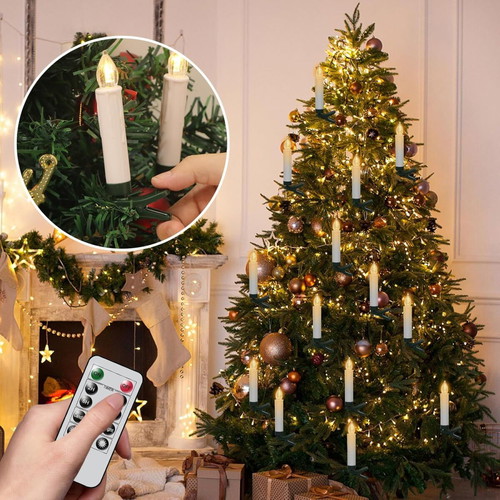 Wireless LED Christmas Tree Candles set of 30 like new with remote and timer