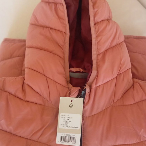 Children's jacket pink with burgundy lining, new, size 134 cm