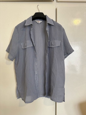 Vintage sheer blue checkered airy shirt