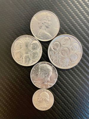 Silver coins like new, 30 Drachmai Paul I 1963 and others