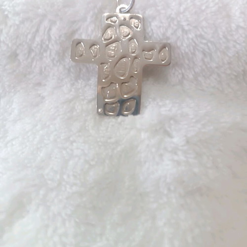 Silver cross 925 like new with leopard design