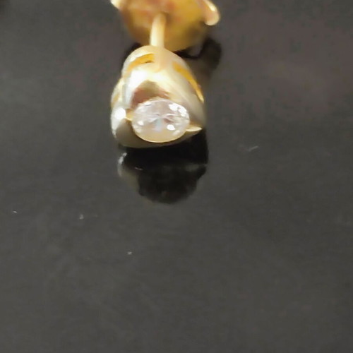 Women's earrings set with zircon heart studs and pearl stud, like new