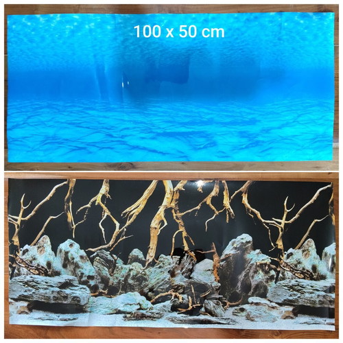 Double-sided aquarium background 100x50cm and underwater decoration