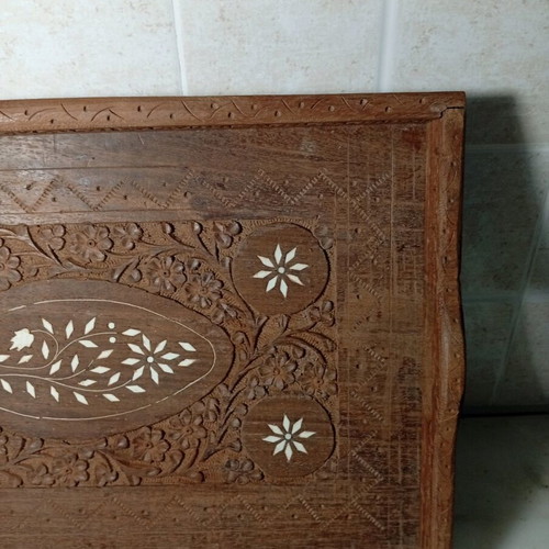 Wooden Handmade Carved Tray Like New