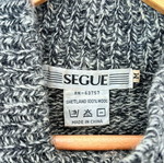 Wool knitted pullover like new, gray with blue