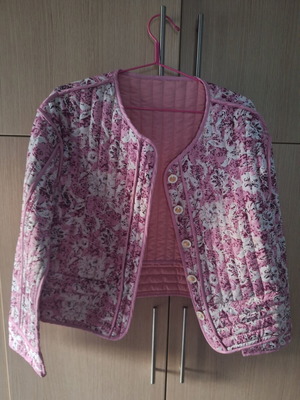 Quilted jacket new, size XXL, white and pink