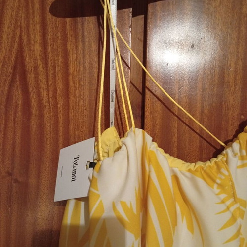 Toi&Moi dress, new, white and yellow, size S/M