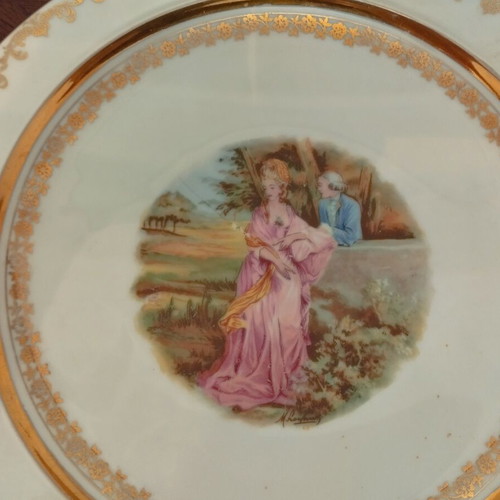 Retsch & Co Bavaria porcelain decorative plate 27.2 cm used, cracked