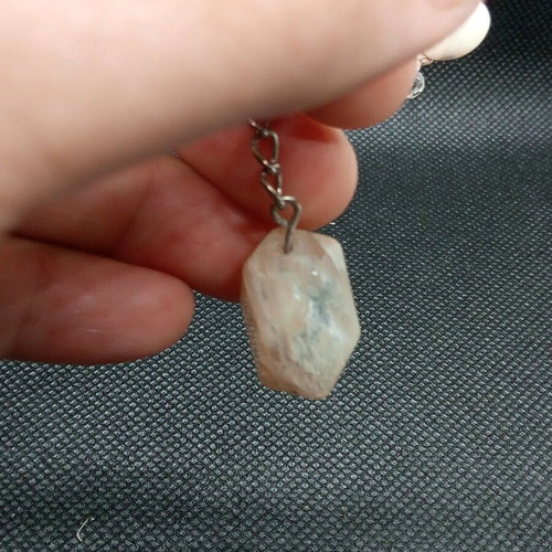Necklace with colorful beads and moss agate semiprecious stone