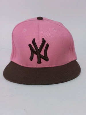 NY hat new, brown and pink, one size