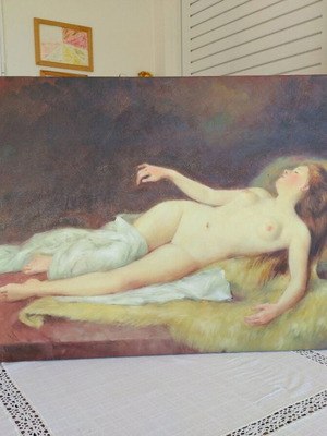 Oil painting nude on canvas like new 90x60 cm