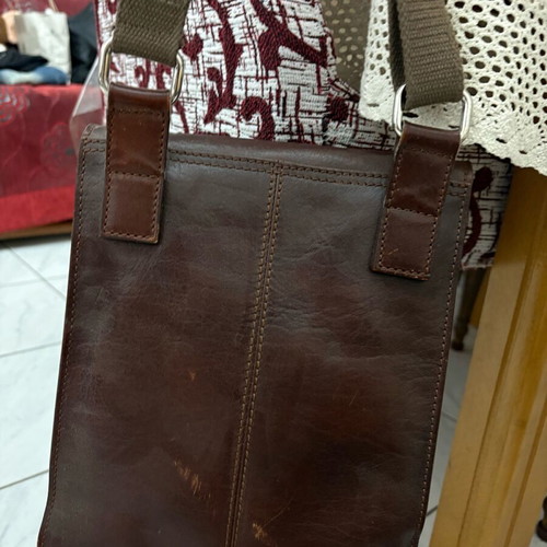 The Bridge shoulder bag used, brown leather unisex
