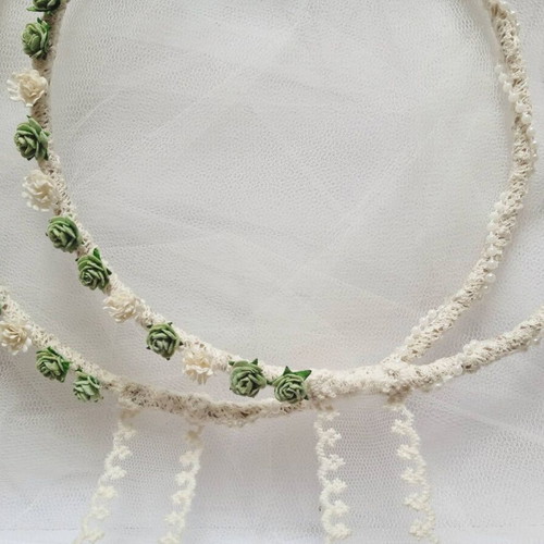 Handmade wedding crowns new with jute, pearl and lace decoration