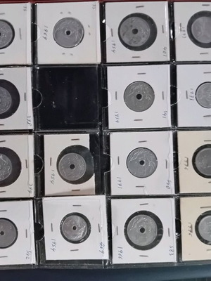Coins used, pack of 15 various dekades in moderate condition