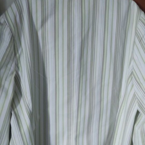 Jacket with cotton fabric and subtle yellow and green stripes like new