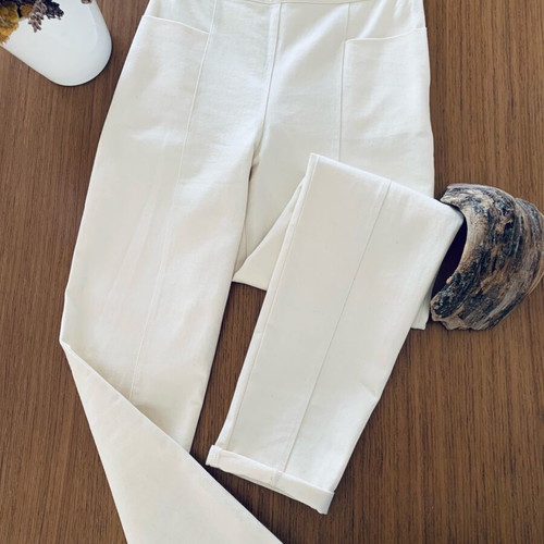 Ioanna Kourbela jeans new, ecru, high-waisted, fitted