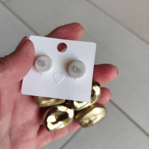 Longyue earrings new, gold matte and shiny, 5cm