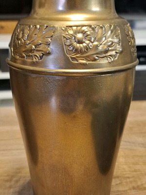 Metal vases used, pack of 2, carved, vintage