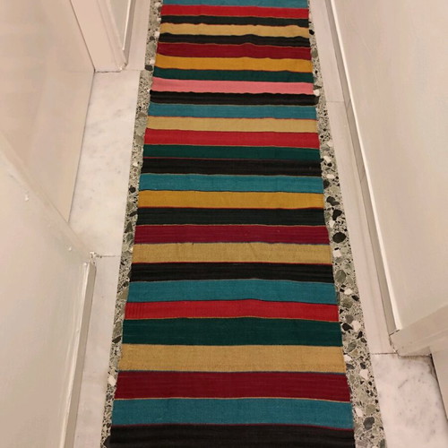 Handmade wool runner 2.20x0.66 meters like new