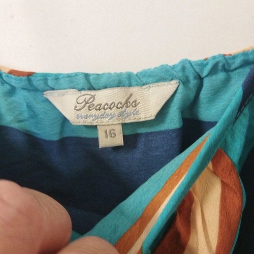 Peacocks summer dress like new, blue and brown