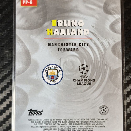 2025/26 Topps Chrome UEFA Champions League Erling Haaland Power Players Insert