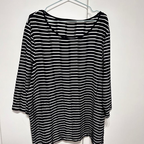 Striped blouse black and white like new, XXL