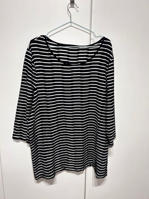 Striped blouse black and white like new, XXL
