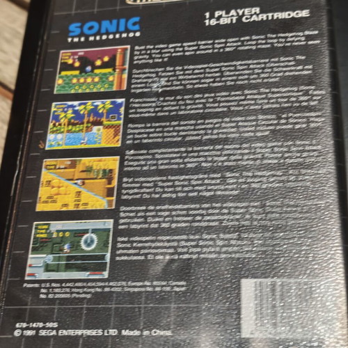 Sonic The Hedgehog Sega Mega Drive game used, original box and cartridge