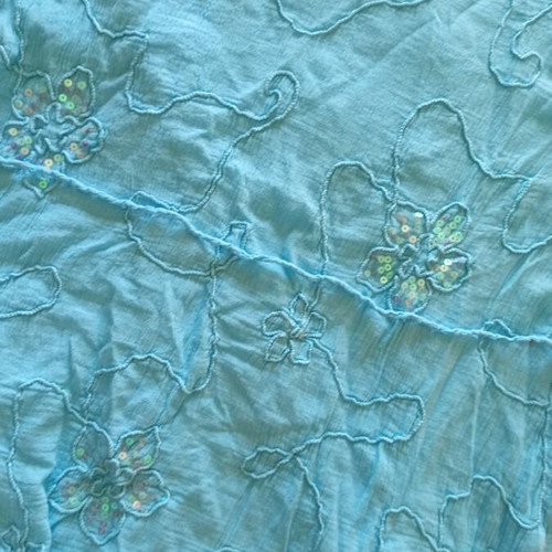 Sequin blouse new, turquoise, size L